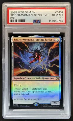 2025 Magic Marvel Spider-Man Spider-Woman Stunning Savior Foil Rare #0152 PSA 10 - Image 1