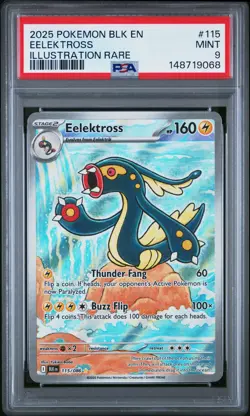 2025 POKEMON BLK EN-BLACK BOLT ILLUSTRATION RARE #115 EELEKTROSS PSA 9 - Image 1