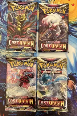 Pokemon- Lost Origin- Booster Pack Art Set- (4) Booster Packs- New & Sealed - Image 1