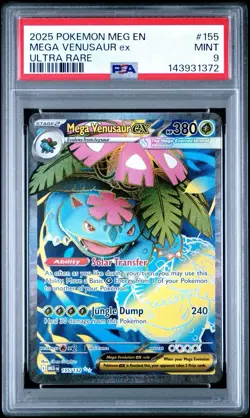 2025 POKEMON MEG EN-MEGA EVOLUTION ULTRA RARE #155 MEGA VENUSAUR EX PSA 9 - Image 1