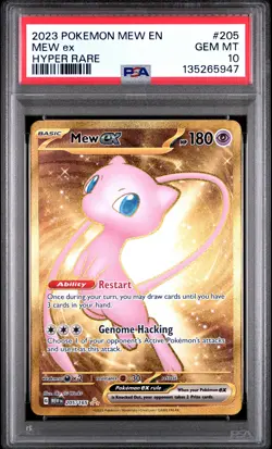 2023 POKEMON MEW EN-151 HYPER RARE #205 MEW EX PSA 10 - Image 1