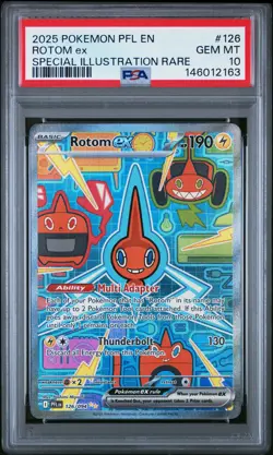 2025 POKEMON PHANTASMAL FLAMES SPECIAL ILLUSTRATION RARE #126 ROTOM EX PSA 10 - Image 1