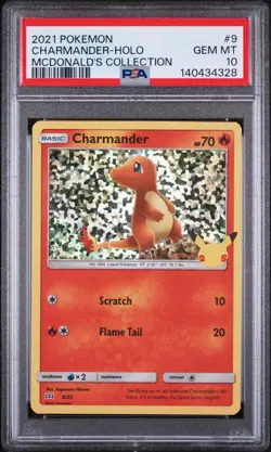 2021 POKEMON MCDONALD'S COLLECTION #9 CHARMANDER-HOLO PSA 10 - Image 1