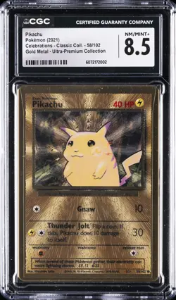 2021 POKEMON CELEBRATIONS ULTRA-PREMIUM COLLECTION #58 PIKACHU CGC 8.5 - Image 1