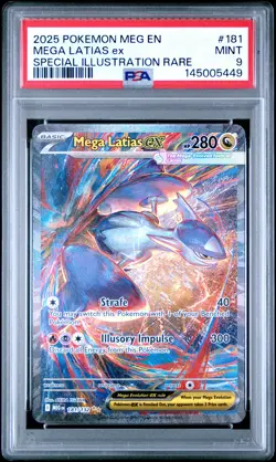 2025 POKEMON MEGA EVOLUTION SPECIAL ILLUSTRATION RARE #181 MEGA LATIAS EX PSA 9 - Image 1