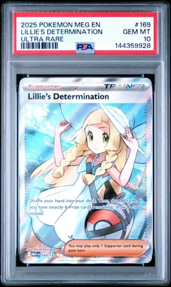 2025 POKEMON MEG EN-MEGA EVOLUTION ULTRA RARE #169 LILLIE'S DETERMINATION PSA 10 - Image 1