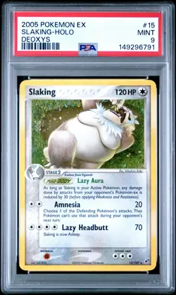 2005 POKEMON EX DEOXYS #15 SLAKING-HOLO PSA 9 - Image 1