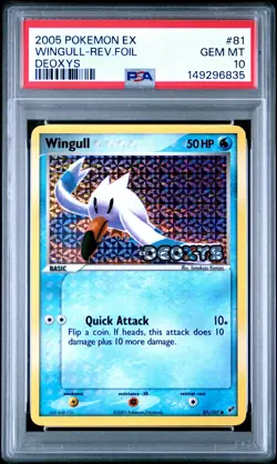 2005 POKEMON EX DEOXYS #81 WINGULL-REVERSE FOIL PSA 10 - Image 1