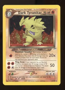 2002 Pokemon Neo Destiny Dark Tyranitar Holo Rare #11/105 - Image 1