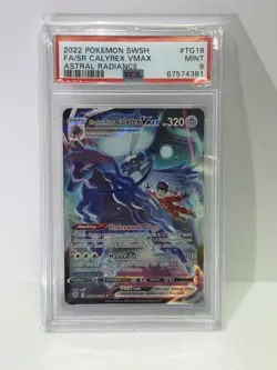 PSA 9 SHADOW RIDER CALYREX VMAX TG18/TG30 FULL ART ASTRAL RADIANCE POKEMON - Image 1