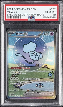 2024 POKEMON PAF EN-PALDEAN FATES SPECIAL ILLUSTRATION RARE #232 MEW EX PSA 10 - Image 1