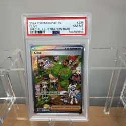 2024 POKEMON PAF EN-PALDEAN FATES SPECIAL ILLUSTRATION RARE #236 CLIVE PSA 8 - Image 1