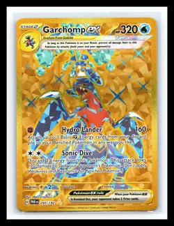 💥 Pokemon Garchomp ex 260/182 SV04 Paradox Rift Hyper Rare Full Art Gold Holo - Image 1