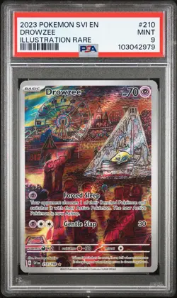 2023 POKEMON SVI EN-SCARLET & VIOLET ILLUSTRATION RARE #210 DROWZEE PSA 9 - Image 1