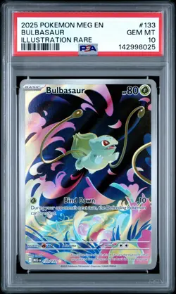 2025 POKEMON MEG EN-MEGA EVOLUTION ILLUSTRATION RARE #133 BULBASAUR PSA 10 - Image 1