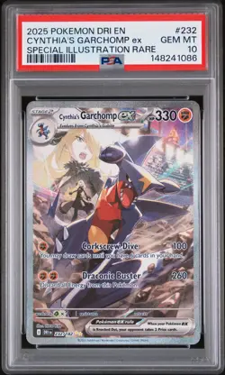 2025 POKEMON DRI EN-DESTINED RIVALS #232 CYNTHIA'S GARCHOMP EX PSA 10 - Image 1