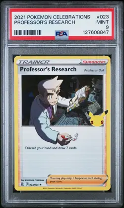 2021 POKEMON CELEBRATIONS #023 PROFESSOR'S RESEARCH PSA 9 - Image 1