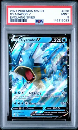 2021 POKEMON SWORD & SHIELD EVOLVING SKIES #028 GYARADOS V PSA 9 - Image 1
