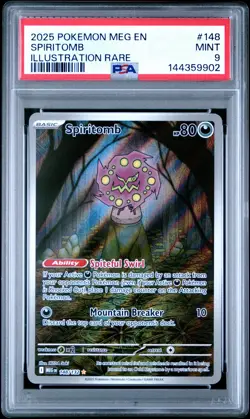 2025 POKEMON MEG EN-MEGA EVOLUTION ILLUSTRATION RARE #148 SPIRITOMB PSA 9 - Image 1
