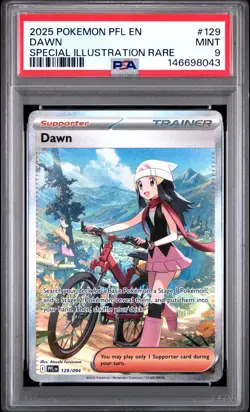 2025 POKEMON PFL EN-PHANTASMAL FLAMES SPECIAL ILLUSTRATION RARE #129 DAWN PSA 9 - Image 1
