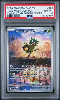 2024 POKEMON SVP EN-SV BLACK STAR PROMO #123 TEAL MASK OGERPON PSA 8 - Image 1