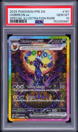 2025 POKEMON PRISMATIC EVOLUTIONS SPECIAL ILLUSTRATION RARE UMBREON EX PSA 10 - Image 1