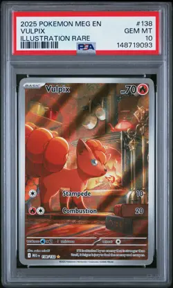 2025 POKEMON MEG EN-MEGA EVOLUTION ILLUSTRATION RARE #138 VULPIX PSA 10 - Image 1