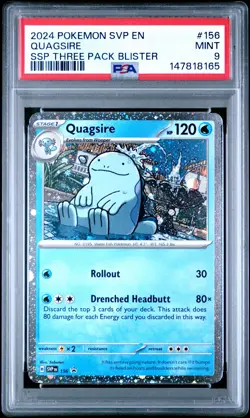 2024 POKEMON SVP SURGING SPARKS THREE PACK BLISTER #156 QUAGSIRE PSA 9 - Image 1