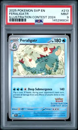 2025 POKEMON SVP PROMO ILLUSTRATION CONTEST 2024 #213 FERALIGATR PSA 9 - Image 1