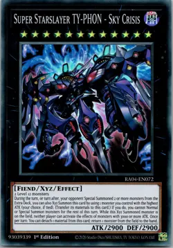 Yugioh Super Starslayer TY-PHON - Sky Crisis RA04-EN072 1st Ed Super Rare NM - Image 1