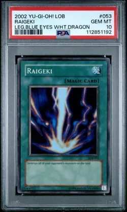 Raigeki *PSA 10* LOB-053 *Super Rare *Legend Of Blue-Eyes* 2002 *Yugioh - Image 1