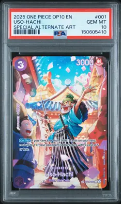 2025 ONE PIECE OP10-ROYAL BLOOD SPECIAL ALTERNATE ART #001 USO-HACHI PSA 10 - Image 1