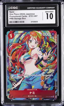 2024 ONE PIECE JAPANESE PROMO CARDS PRB STORAGE BOX #ST01-007 NAMI CGC 10 - Image 1