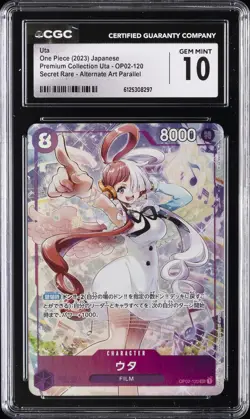 2023 ONE PIECE JAPANESE PREMIUM COLLECTION UTA SR ALT ART #OP02-120 UTA CGC 10 - Image 1