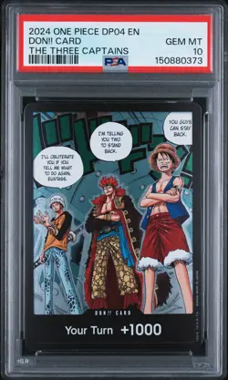 2024 ONE PIECE DOUBLE PACK VOLUME 4 THE THREE CAPTAINS DON!! CARD PSA 10 - Image 1