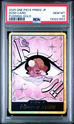 2025 ONE PIECE JPN PRB02-PREMIUM BOOSTER CHARLOTTE PUDDING-GOLD DON! CARD PSA 10 - Image 1