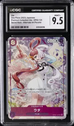2023 ONE PIECE JAPANESE PREMIUM COLLECTION UTA SR -ALT ART #OP02-120 UTA CGC 9.5 - Image 1