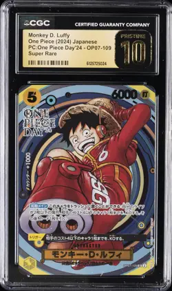 2024 ONE PIECE JAPANESE PC OP DAY 24 SUPER RARE MONKEY D LUFFY CGC 10 PRISTINE - Image 1