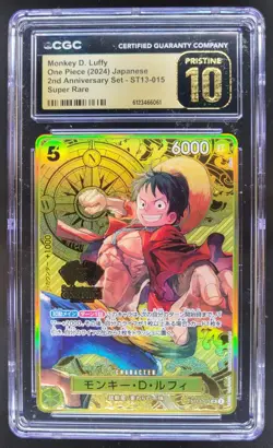 2024 ONE PIECE MONKEY D. LUFFY JP SUPER RARE ST13-015 CGC 10 PRISTINE B PT - Image 1