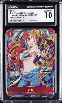 2024 ONE PIECE JAPANESE PROMO CARDS PRB STORAGE BOX #ST01-007 NAMI CGC 10 - Image 1