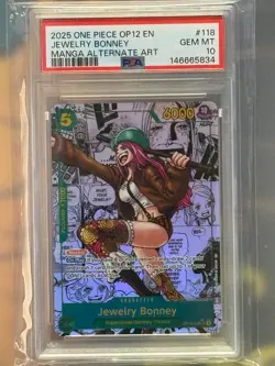 One Piece OP12 Jewelry Bonney Manga Alternate Art OP12-118 PSA 10 - Image 1