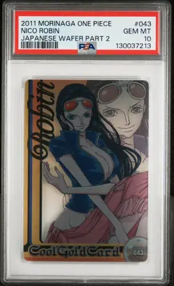 2011 ONE PIECE MORINAGA JAPANESE WAFER PART 2 #043 NICO ROBIN PSA 10 - Image 1