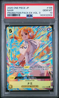 2025 ONE PIECE JPN PROMOTION PACK EX VOL. 3 #106 NAMI PSA 10 - Image 1