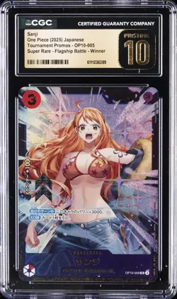 2025 ONE PIECE JAPANESE TOURNAMENT PROMO WINNER #OP10-005 SANJI CGC 10 PRISTINE - Image 1