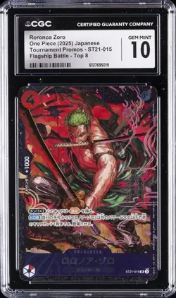 2025 ONE PIECE JAPANESE TOURNAMENT PROMO #ST21-015 RORONOA ZORO CGC 10 - Image 1