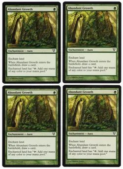 Abundant Growth x4 4x 2012 Avacyn Restored PLAYSET Green Enchantment MTG NM AZ1 - Image 1