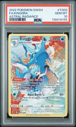 2022 POKEMON SWORD & SHIELD ASTRAL RADIANCE #TG03 FULL ART/KINGDRA PSA 10 - Image 1