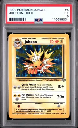 1999 POKEMON JUNGLE #4 JOLTEON-HOLO PSA 5 - Image 1