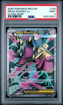 2025 POKEMON MEG EN-MEGA EVOLUTION ULTRA RARE #162 MEGA MAWILE EX PSA 9 - Image 1