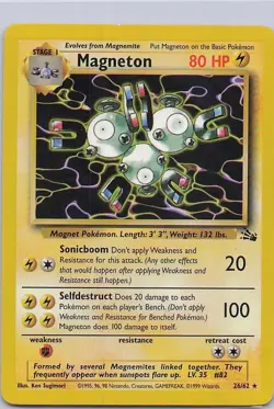 Magneton 26/62 Rare Fossil Pokemon Moderately Played - Image 1